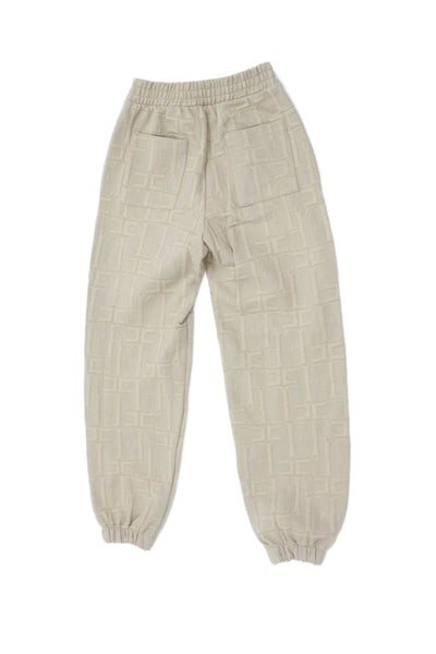 Elisabetta Franchi Girls Elastic Waistband Knit Logo Jogger Pants Brown Size 12
