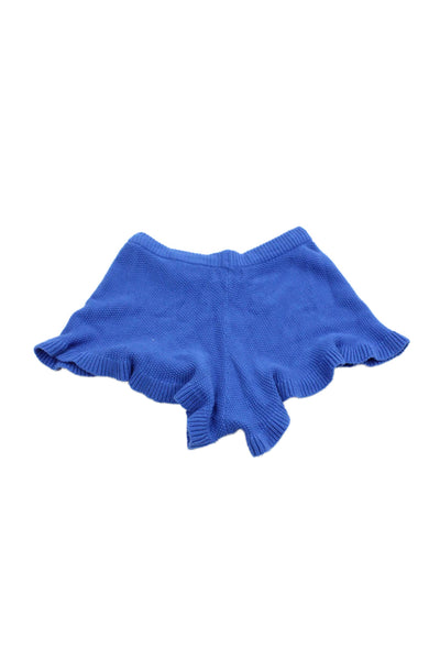 Molo Girls Drawstring Crochet Knit Shorts Blue Cotton Size 13-14