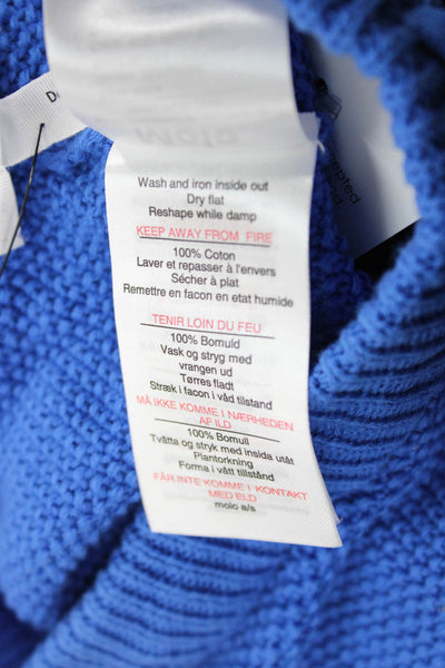 Molo Girls Drawstring Crochet Knit Shorts Blue Cotton Size 13-14