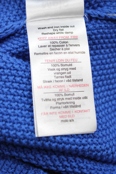 Molo Girls Scoop Neck Crochet Knit Tank Top Blue Cotton Size 13-14