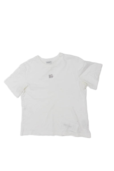 Dolce & Gabbana Girls Short Sleeve Crew Neck Crystal DG Tee Shirt White 11-12