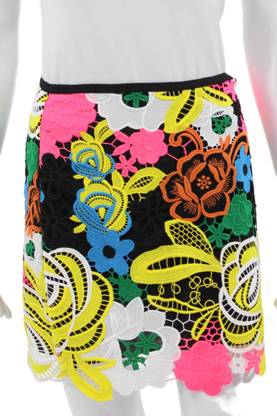 Le Superbe Womens Straight Pencil Skirt Multicolor Polyester Knee Length Size 4