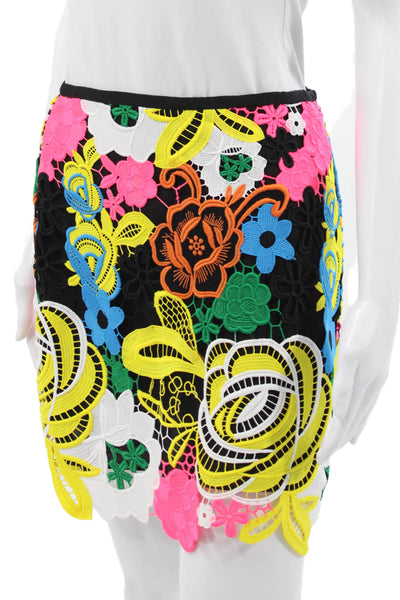 Le Superbe Womens Straight Pencil Skirt Multicolor Polyester Knee Length Size 4