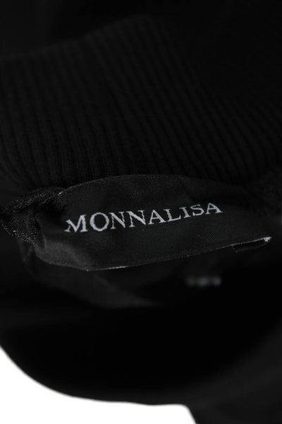 Monnalisa Girls Black Cargo Pants 70% Cotton Pull On Size XS