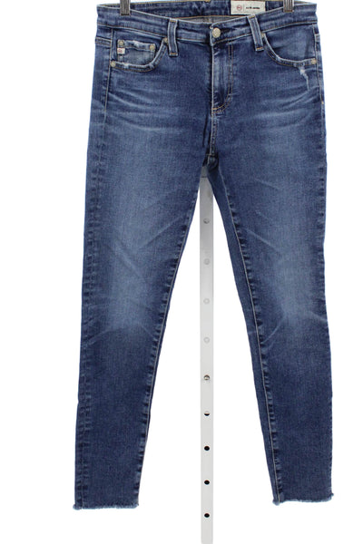 AG Adriano Goldschmied Women Skinny Blue Jeans Cotton Blend Mid Rise Size 27