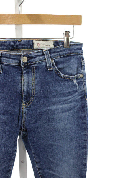 AG Adriano Goldschmied Women Skinny Blue Jeans Cotton Blend Mid Rise Size 27