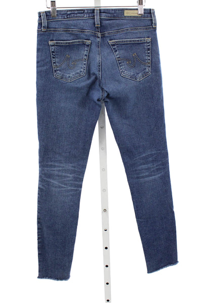 AG Adriano Goldschmied Women Skinny Blue Jeans Cotton Blend Mid Rise Size 27