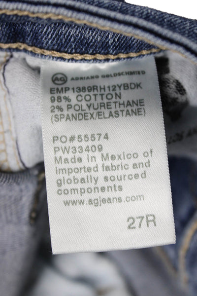 AG Adriano Goldschmied Women Skinny Blue Jeans Cotton Blend Mid Rise Size 27