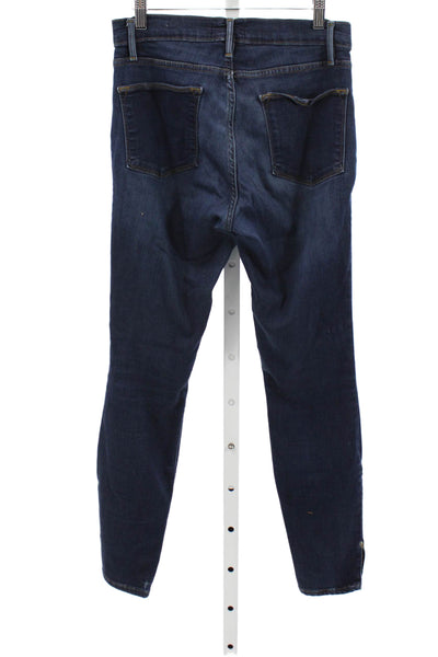 Frame Denim Womens Skinny Jeans Blue High Rise Button Size 27