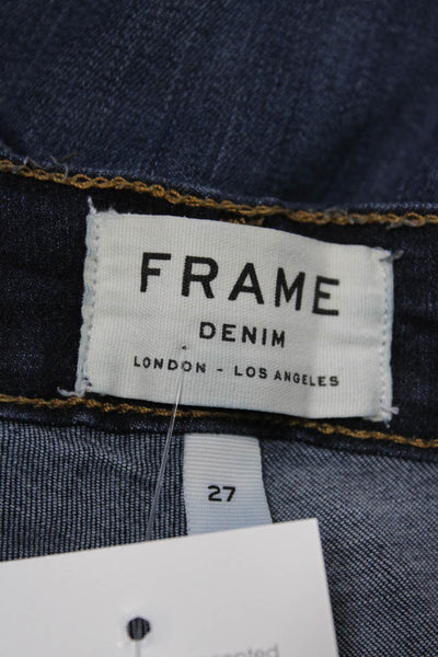 Frame Denim Womens Skinny Jeans Blue High Rise Button Size 27