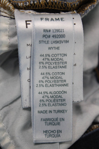 Frame Denim Womens Skinny Jeans Blue High Rise Button Size 27