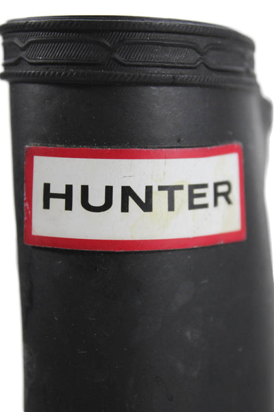 Hunter Women's Round Toe Pull-On Rubber Knee High Rain Boots Black Size 9