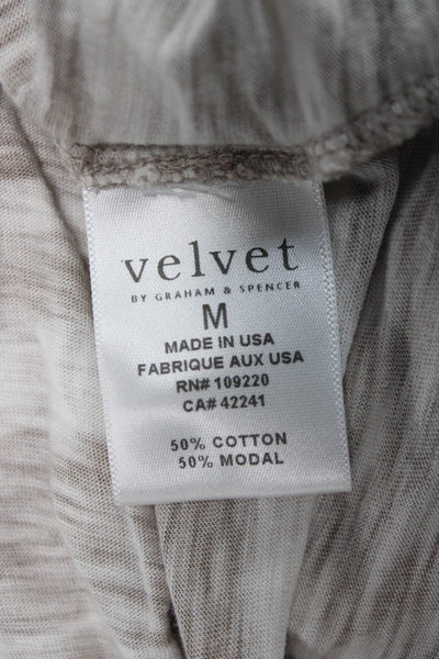 Velvet Women Beige Striped Off Shoulder Long Sleeve Shift Dress Size L