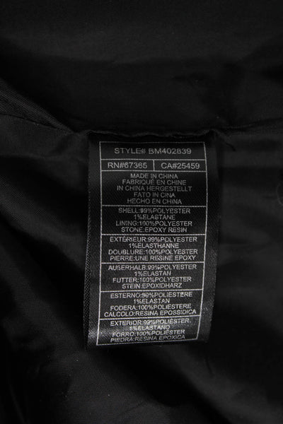 Steve Madden Women Black Open Front Jacket Long Sleeve Size L