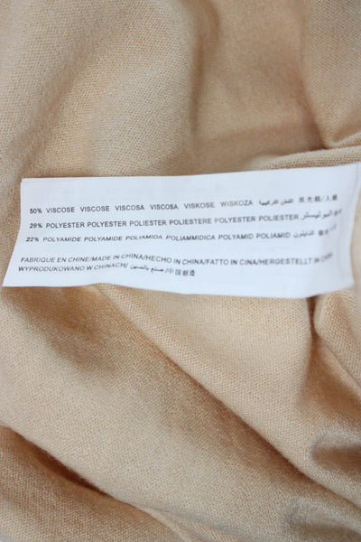 Sweewe Women Turtleneck Sleeveless Pullover Beige Size S