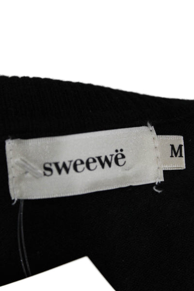 Sweewe Women Sleeveless Turtleneck Vest Sweater Black Size M
