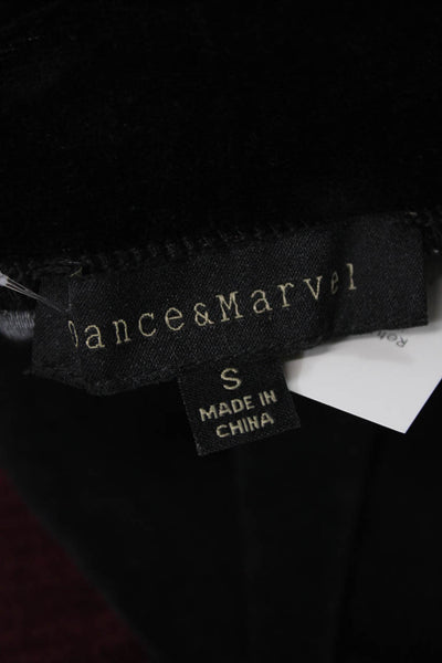 Dance & Marvel Women Cropped Turtleneck Blouse Black Long Sleeve Size S