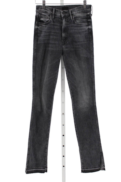 Mother Womens Straight Jeans Gray Mid Rise Cotton Blend Size 24