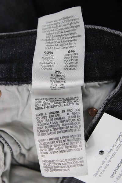 Mother Womens Straight Jeans Gray Mid Rise Cotton Blend Size 24