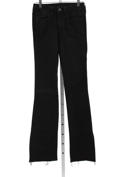 Joes Women Flared Jeans Black Mid Rise Cotton Blend Size 24