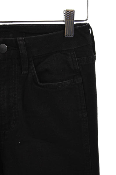 Joes Women Flared Jeans Black Mid Rise Cotton Blend Size 24