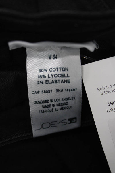 Joes Women Flared Jeans Black Mid Rise Cotton Blend Size 24
