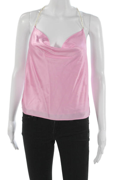 Cami NYC Womens Silk Cowl Neck Camisole Pink Size 2XS