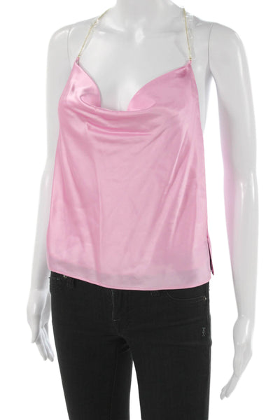 Cami NYC Womens Silk Cowl Neck Camisole Pink Size 2XS
