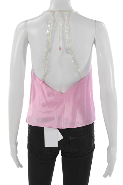Cami NYC Womens Silk Cowl Neck Camisole Pink Size 2XS