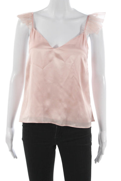 Cami NYC Women Silk V-Neck Tank Pink Size 2XS