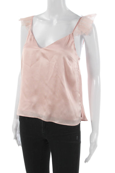 Cami NYC Women Silk V-Neck Tank Pink Size 2XS