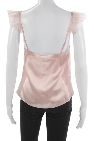 Cami NYC Women Silk V-Neck Tank Pink Size 2XS