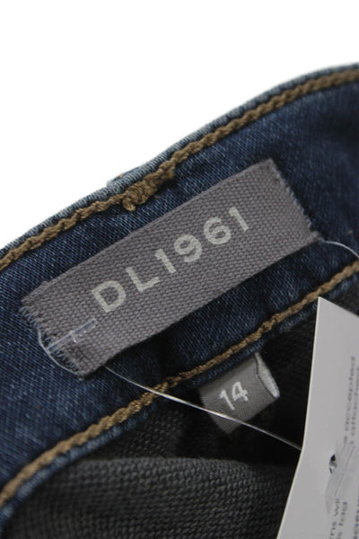 DL1961 Girls DL Ultimate Knit Brady Slim Jeans Dark Wash Blue Size 14