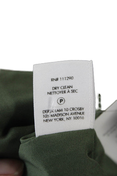 Derek Lam 10 Crosby Women Wrap Skirt Green Mini Cotton Buckle Size 0