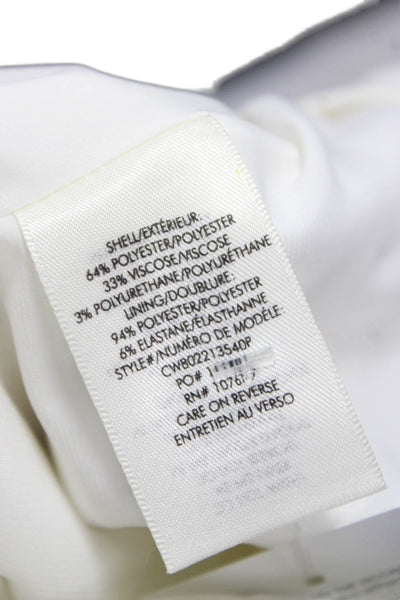 Alice + Olivia Womens White Mini Dress Round Neck 3/4 Sleeve Knee Length Size 2