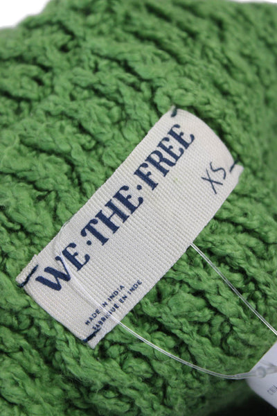 We The Free Womens Vest Green V-Neck Button Sleeveless Size XS