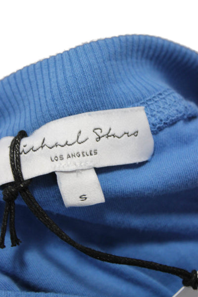 Michael Stars Women Pullover Crew Neck Cotton Solid Long Sleeve Blue Size S