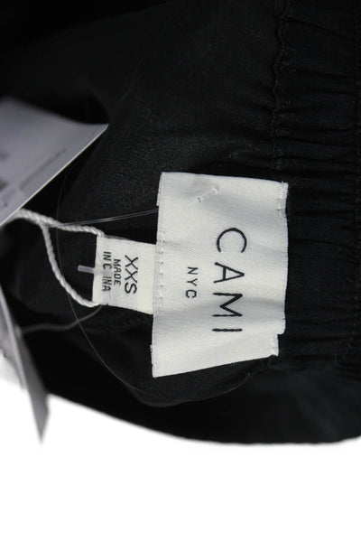 Cami NYC Women Black Silk Spandex Cargo Pants Pull On Petite Size 2XS
