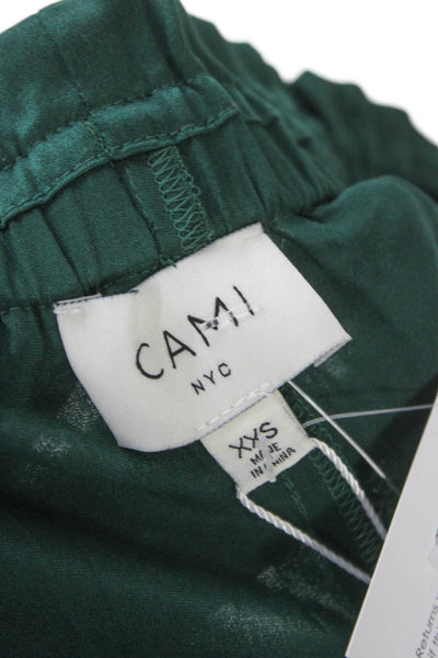 Cami NYC Womens Silk Cargo Pants Green Drawstring Petite Size 2XS