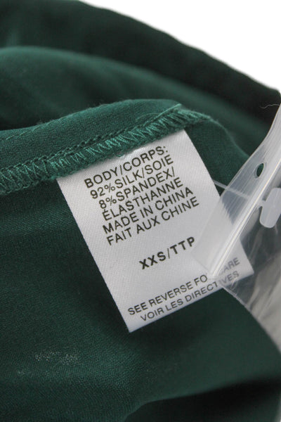 Cami NYC Womens Silk Cargo Pants Green Drawstring Petite Size 2XS