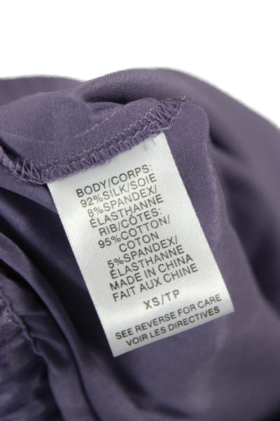 Cami NYC Women Purple Silk Blend Cargo Pants Drawstring Size XS