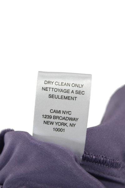 Cami NYC Women Purple Silk Blend Cargo Pants Drawstring Size XS