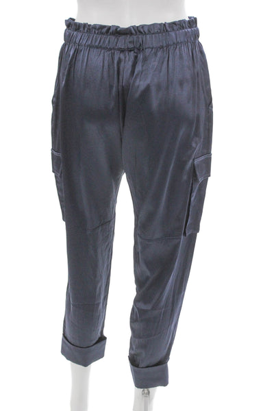 Cami NYC Womens Cargo Pants Silk Blue Drawstring Size XS