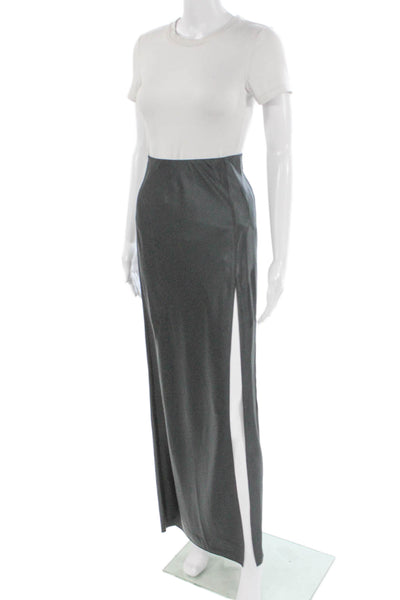 Cami NYC Women Maxi Silk Blend Gray Skirt Long Size 2XS