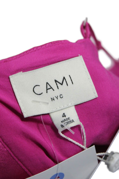 Cami NYC Women Slip Dress Pink Acetate V-Neck Zip Sleeveless Mini Size 4