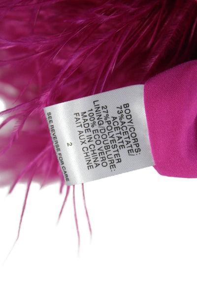 Cami NYC Womens Slip Dress Pink V Neck Mini Sleeveless Zip Acetate Size 2