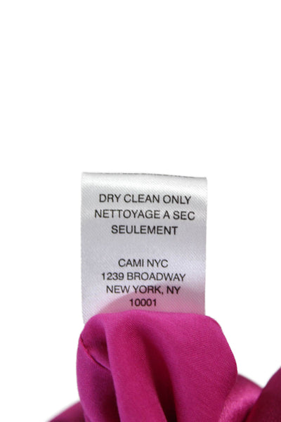 Cami NYC Womens Slip Dress Pink V Neck Mini Sleeveless Zip Acetate Size 2