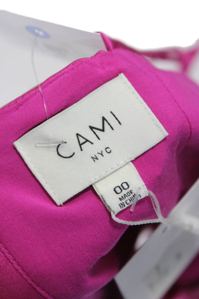 Cami NYC Women Slip Dress Pink V-Neck Acetate Zip Mini Size 00