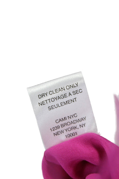 Cami NYC Women Slip Dress Pink V-Neck Acetate Zip Mini Size 00