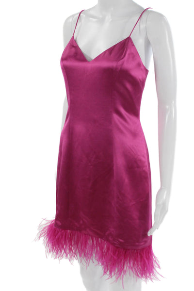 Cami NYC Womens Pink Slip Dress V-Neck Sleeveless Above Knee Acetate Size 0